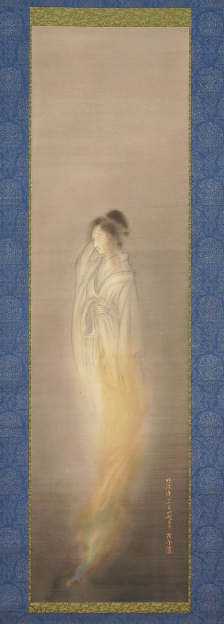 幽灵[一对中的右边]，1900 年 7 月（绢本水墨淡彩） 作者 寺崎工业