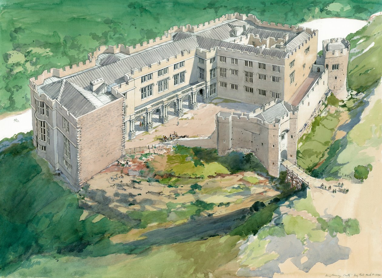 Berry Pomeroy城堡，17世纪初，约1990-2010年 作者 特里球