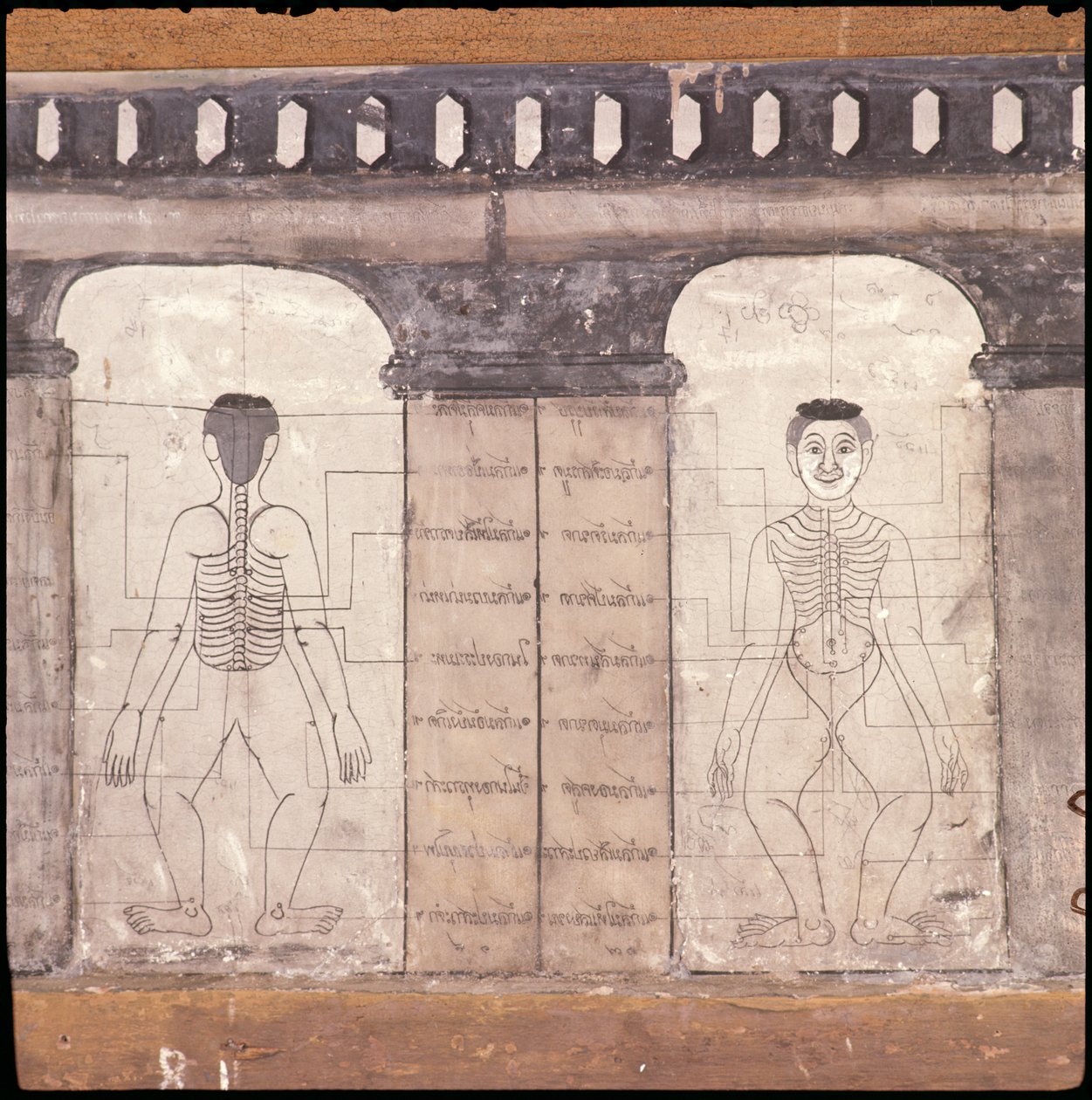 描绘人体按摩点（壁画） 作者 泰国学校