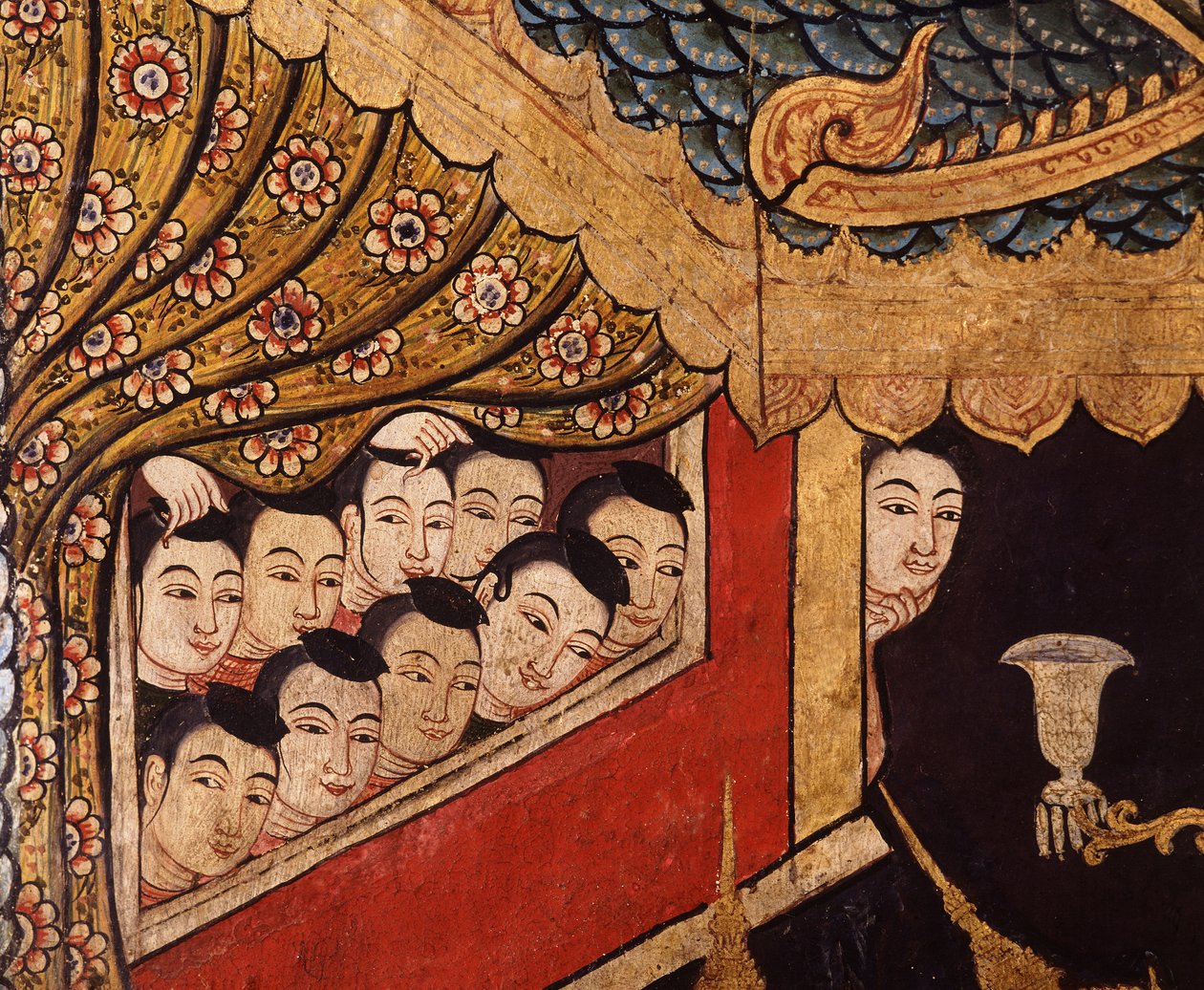 从Wat Phra Singh的壁画的细节 作者 泰国学校
