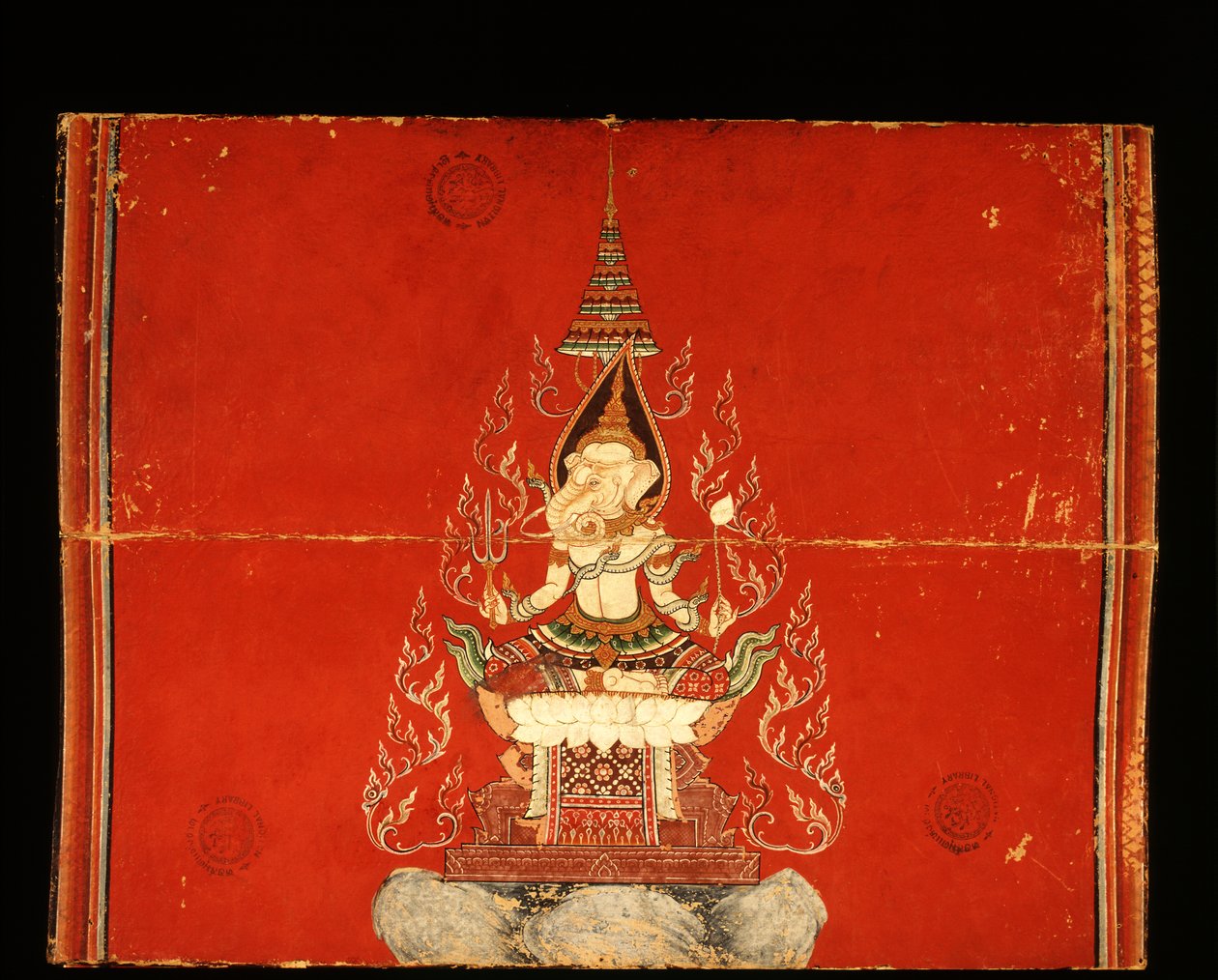 关于大象训练的Ganesh手稿（纸上的wc） 作者 泰国学校