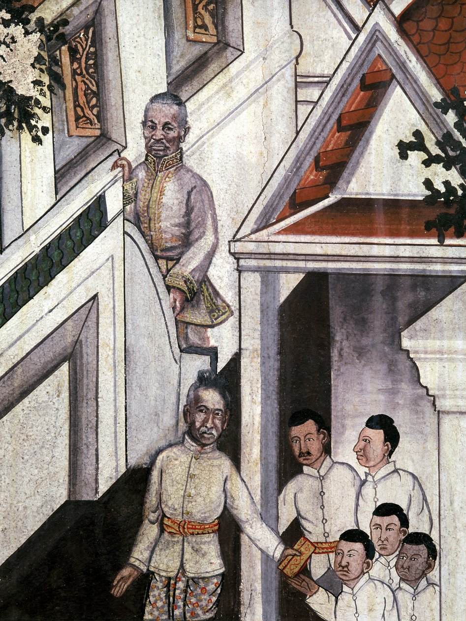 Mongkut国王的照片（壁画）后的肖像 作者 泰国学校