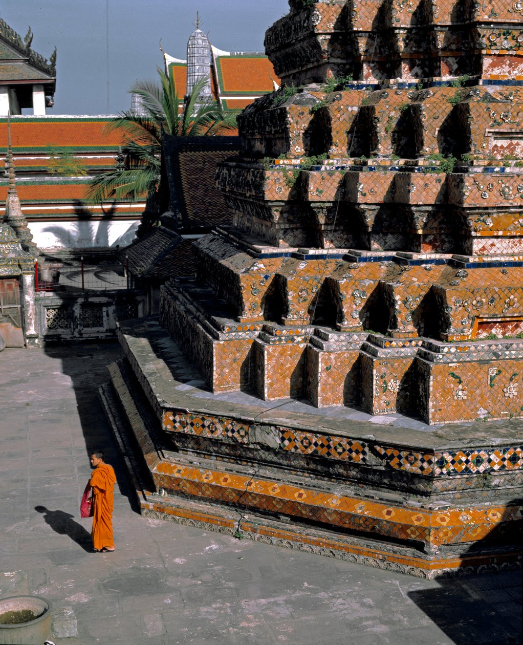 View of the temple of the reclining Buddha, c.1700 作者 泰国学校