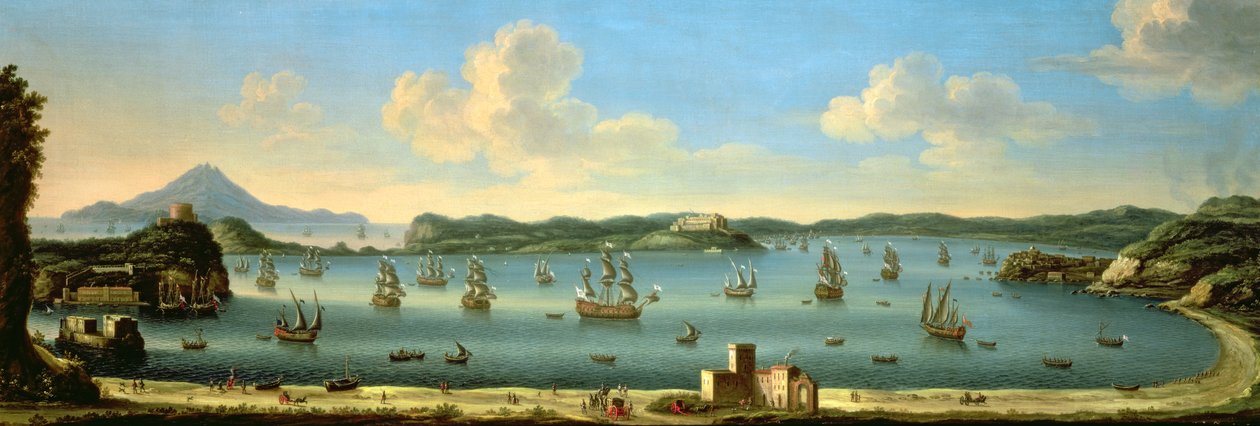 1740年距离伊斯基亚的波佐利湾 作者 大都会大师