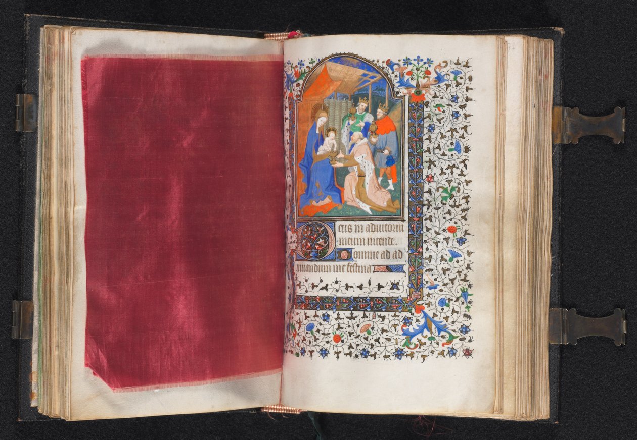 巴黎小时书的使用：Fol.66v，装饰边框，约1420年。 作者 贝德福德大师