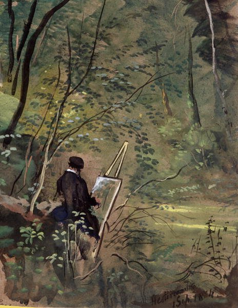 赫斯特科姆森林，萨默塞特 1834（水彩和水粉画） 作者 约翰·伊格尔斯牧师