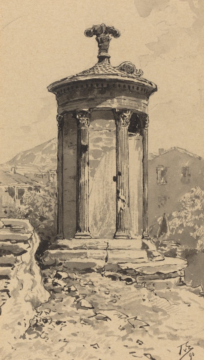 Lysicrates的纪念碑，1890年。 作者 角破碎机的柱塞