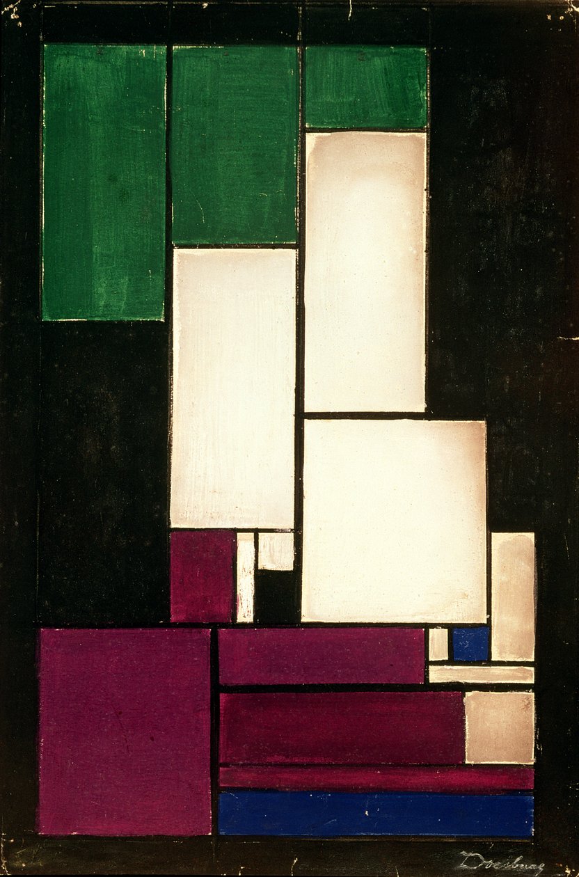 作文，1922年（水粉） 作者 西奥·范·杜斯堡
