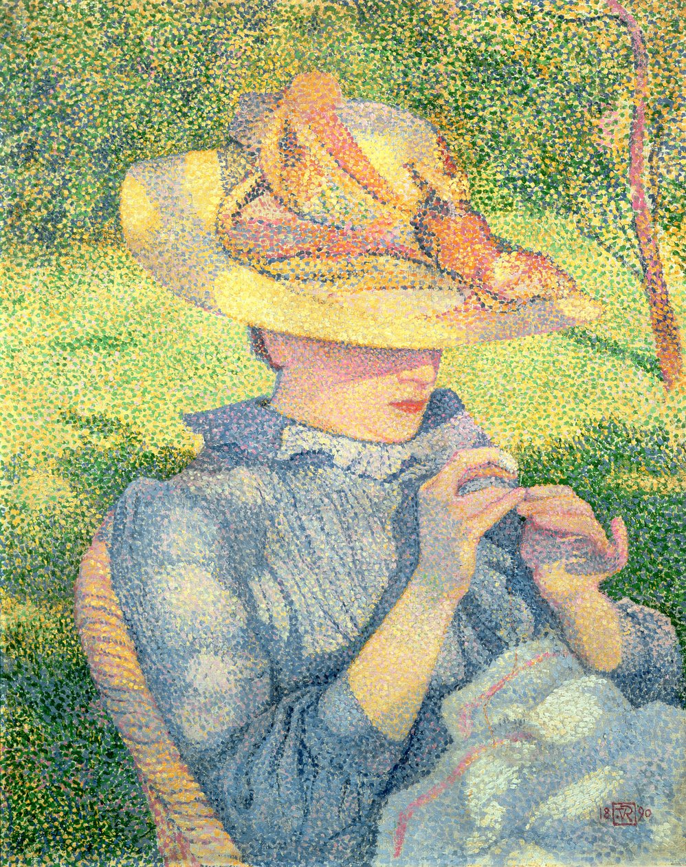 草帽，1890年 作者 范·雷塞尔伯格（Théovan Rysselberghe）