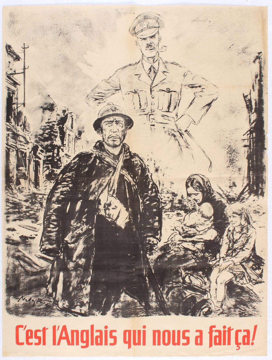 是英国人对我们这样做的。维希法国的宣传海报，1940年。 作者 提奥·马特伊科