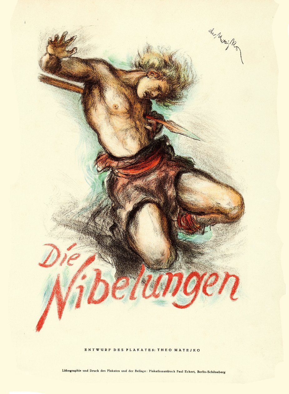 电影海报 Die Nibelungen：弗里茨-朗的《齐格弗里德》，1924年。 作者 提奥·马特伊科