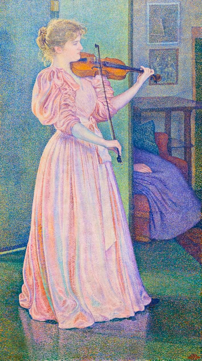 小提琴家伊尔玛-塞特肖像 作者 范·雷塞尔伯格（Théovan Rysselberghe）