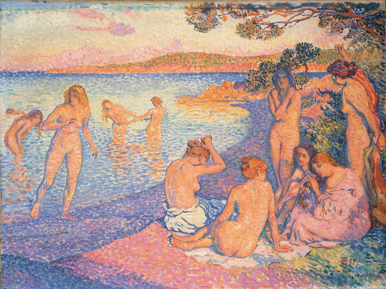 日落;燃烧时刻，1897年 作者 范·雷塞尔伯格（Théovan Rysselberghe）
