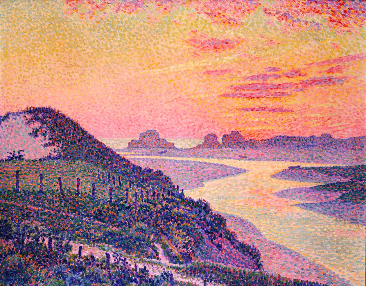 1899年在加莱海峡Ambleteuse日落 作者 范·雷塞尔伯格（Théovan Rysselberghe）