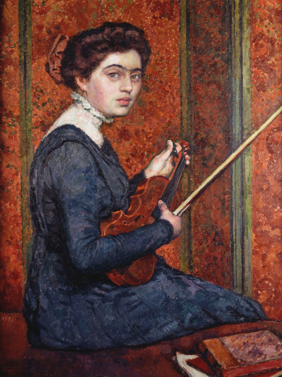 小提琴的女人 作者 范·雷塞尔伯格（Théovan Rysselberghe）