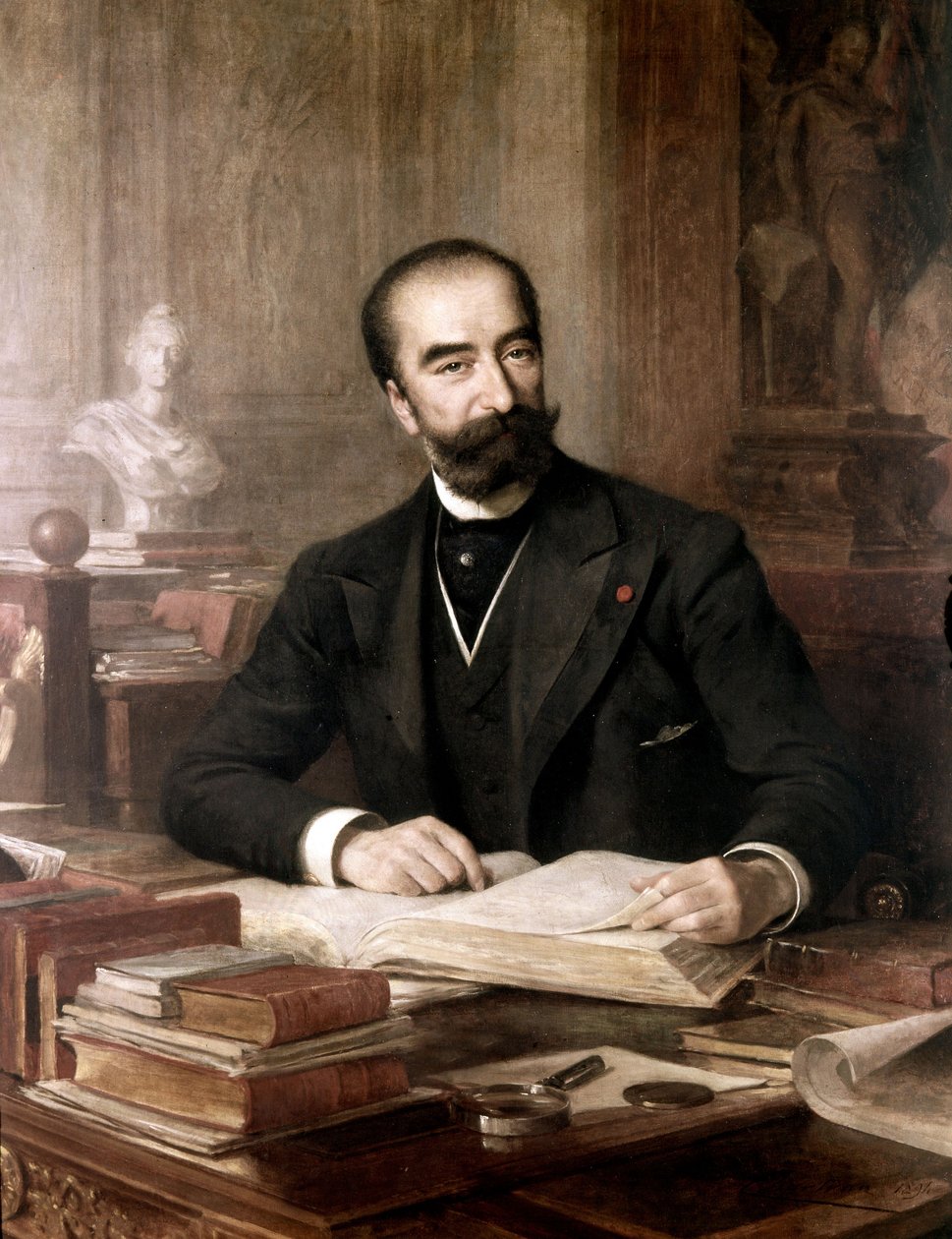 Marie Francois Sadi Carnot在他的桌面油画布上 作者 塞巴德·查特兰