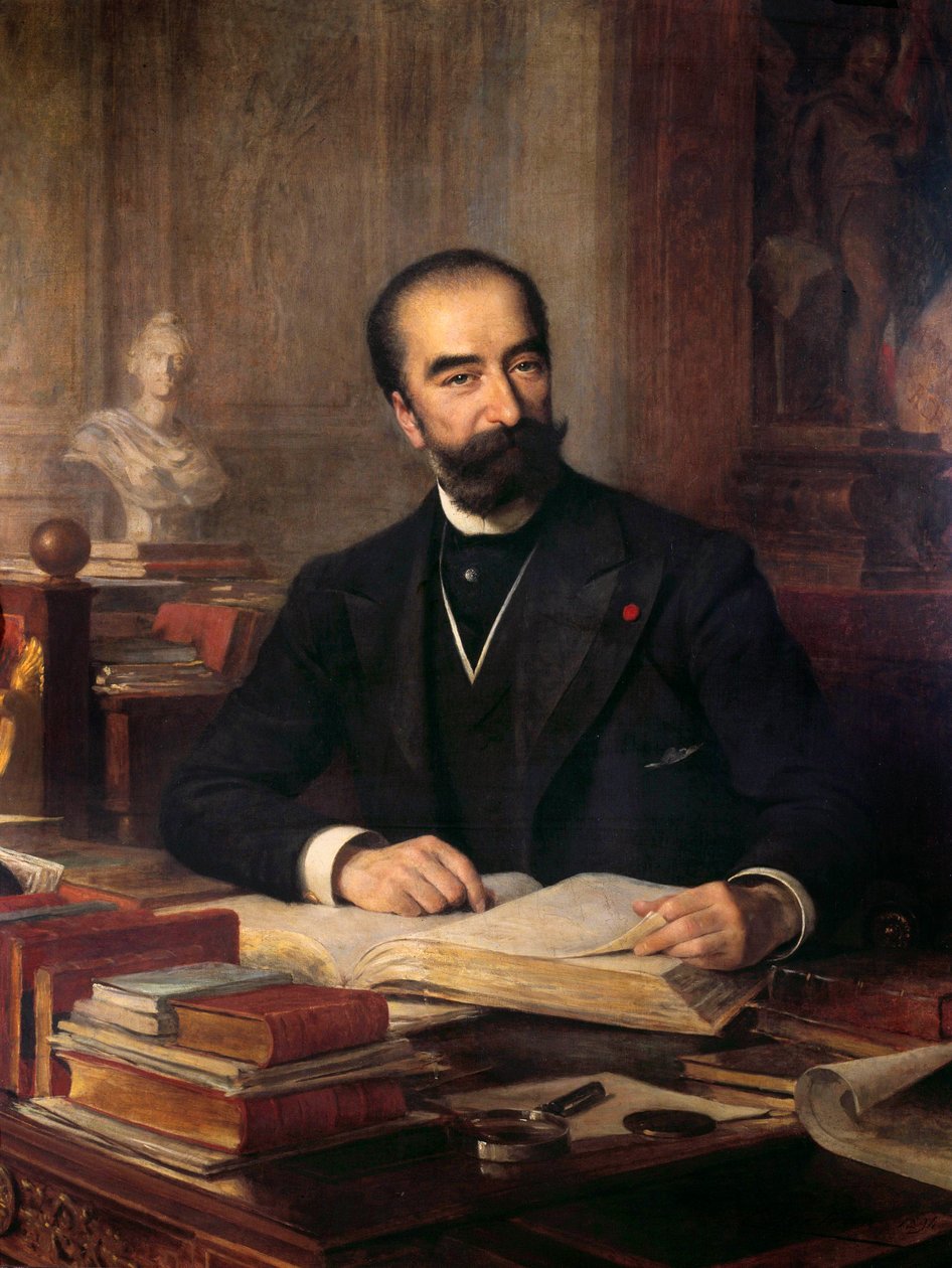 Sadi Carnot (1837-1894) 在其办公室的肖像，1887 年至 1894 年任总统 Theobald Chartran (1849-1907) 画作收藏 Carnot 作者 塞巴德·查特兰