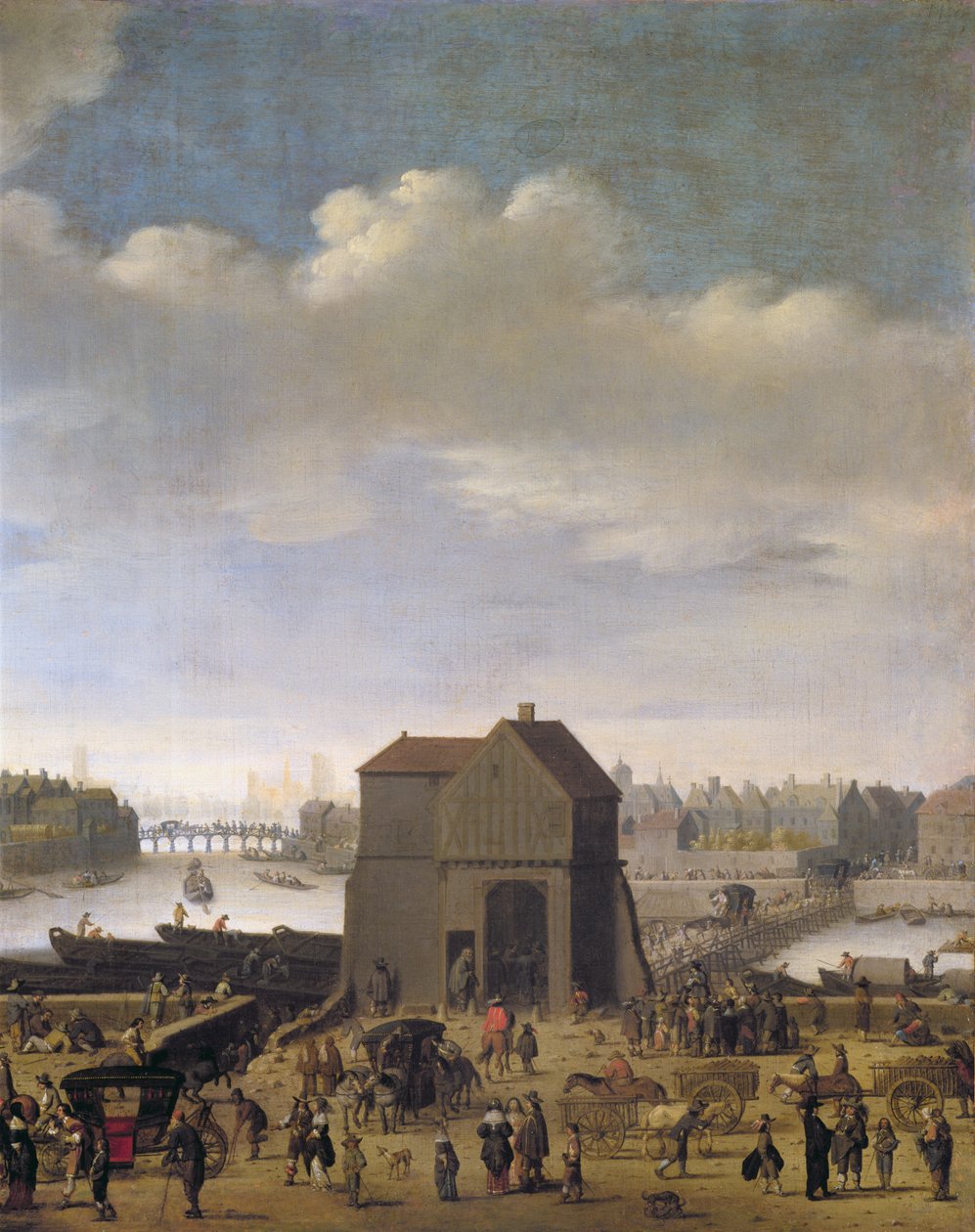 桥和Quai de la Tournelle的视图，c.1645（细节167349） 作者 西奥多·马瑟姆