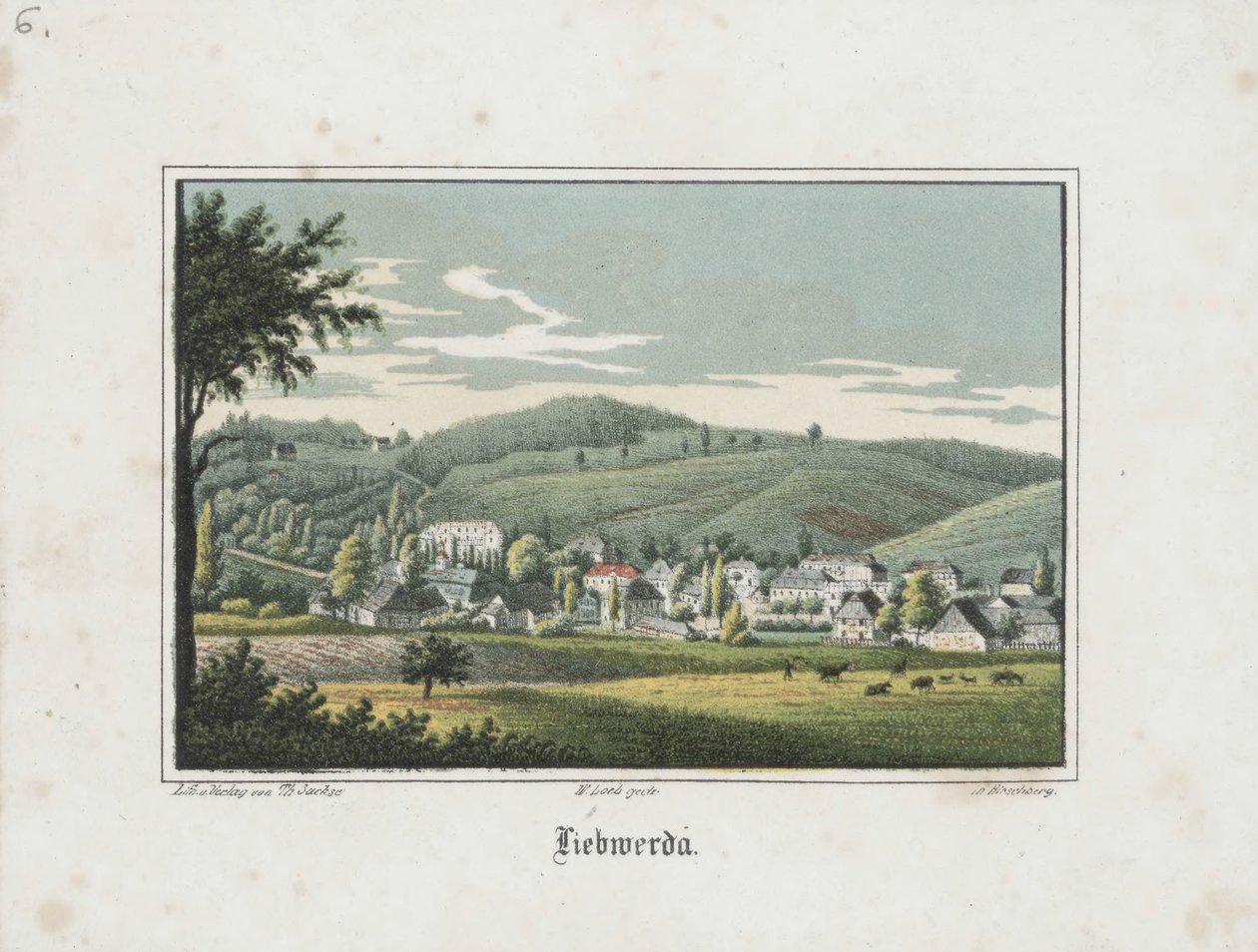 从Friedrichsruh看到的Liebwerda 作者 西奥多·萨克斯（Theodor Sachse）