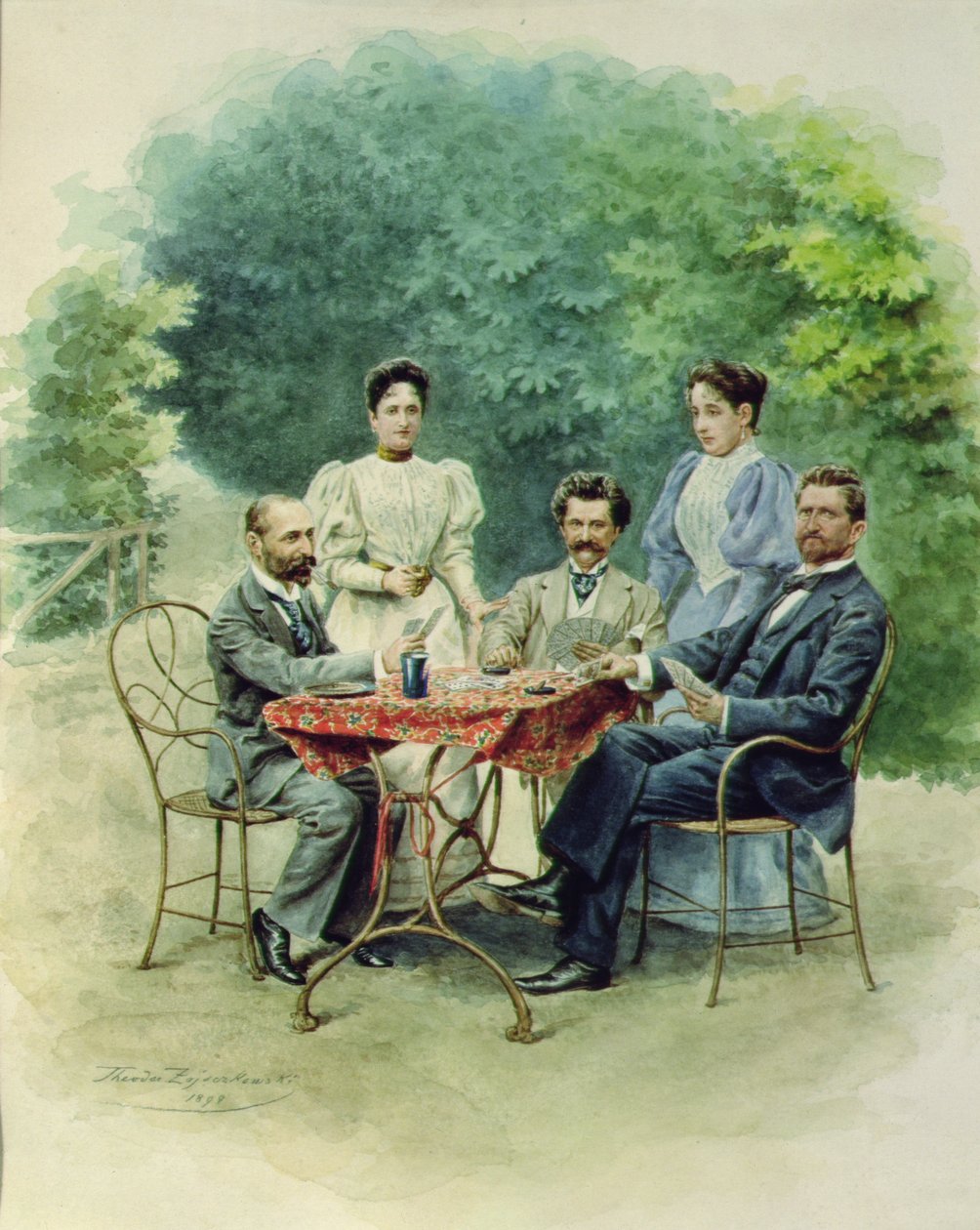 塔克洛克与约翰施特劳斯在Bad Ischl，1898年的纸牌游戏 作者 西奥多·扎亚科斯基（Theodor Zajaczowski）