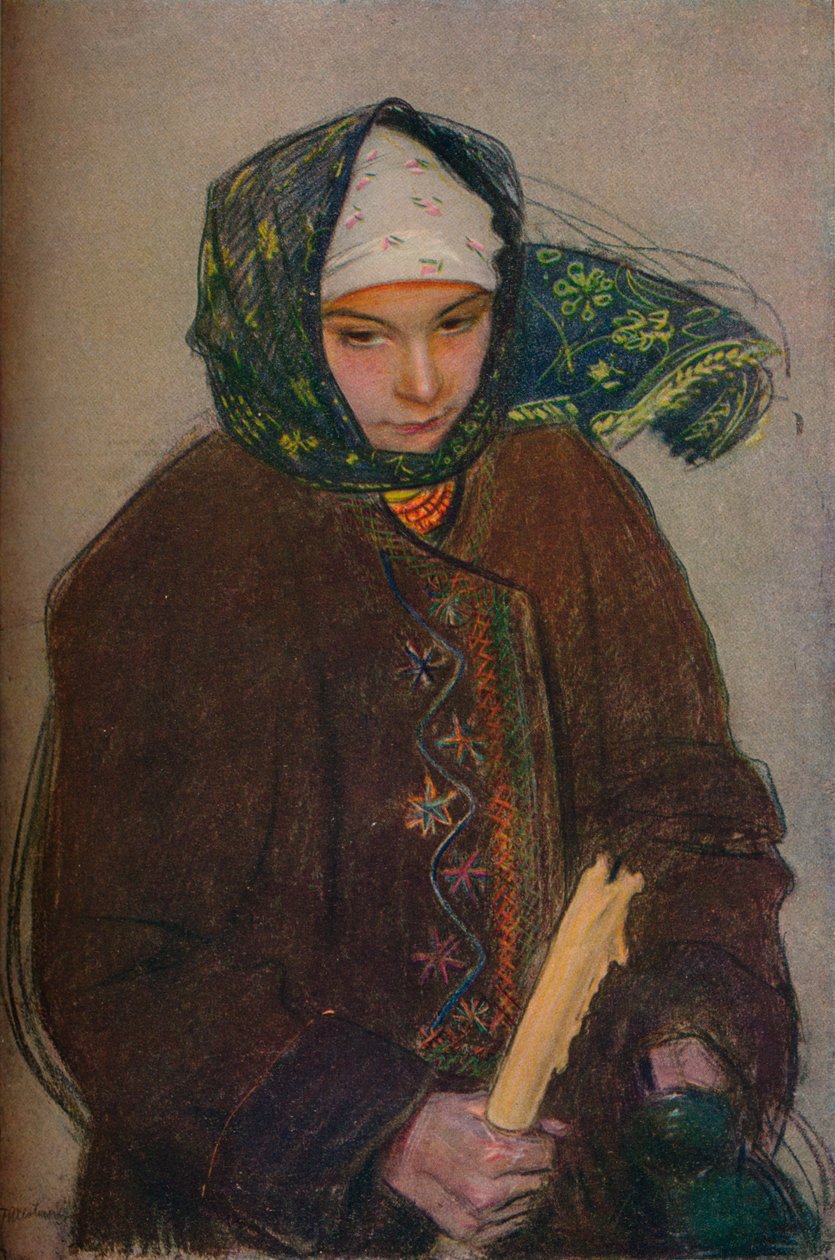 一个鲁西尼亚的农家女孩》，约1907年 作者 西奥多·阿克森托维奇