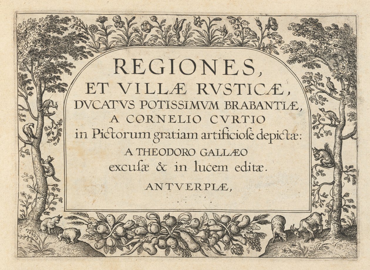 "Regiones et Villae Rusticae "的扉页 作者 西奥多·加勒