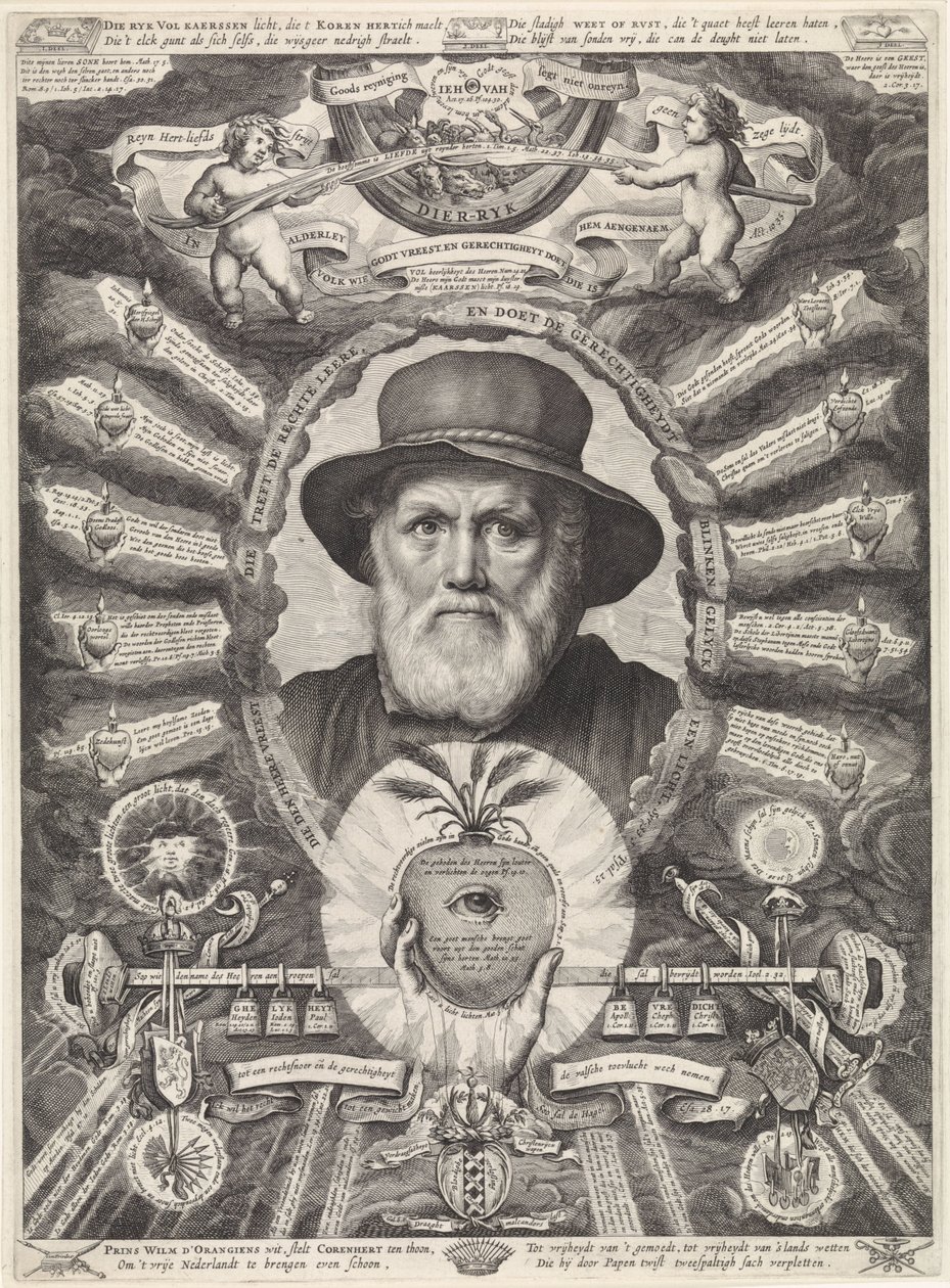 Dirck Volckertsz 的肖像。寓意画框中的 Coornhert 作者 西奥多·马瑟姆