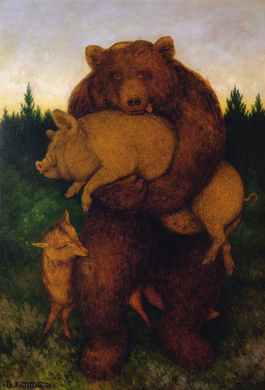 肉，熊说（布面油画） 作者 西奥多·基特尔森