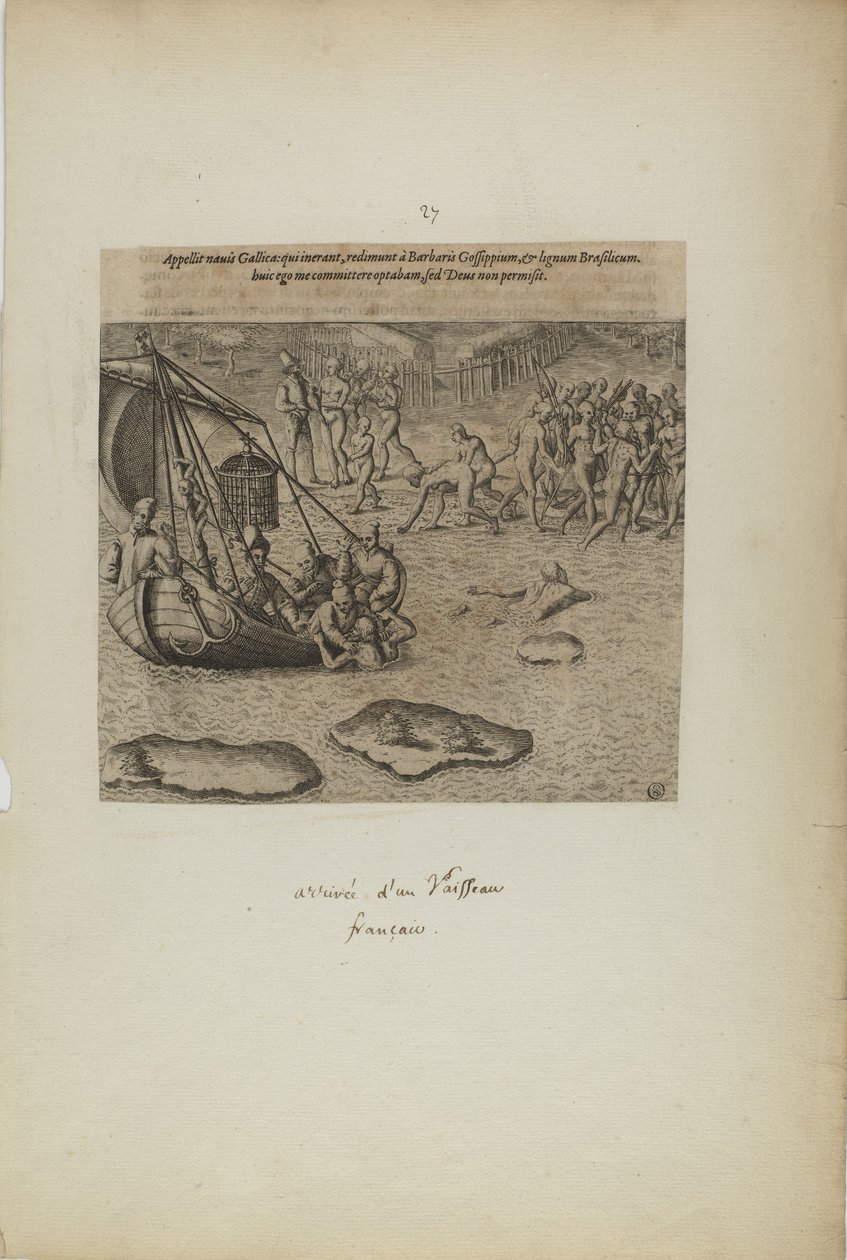 Appellit navis gallicai: qui inerant, redimunt a barbaris gossip pium...（摘自《美洲》一书，第三部分） 作者 西奥多·德·布赖