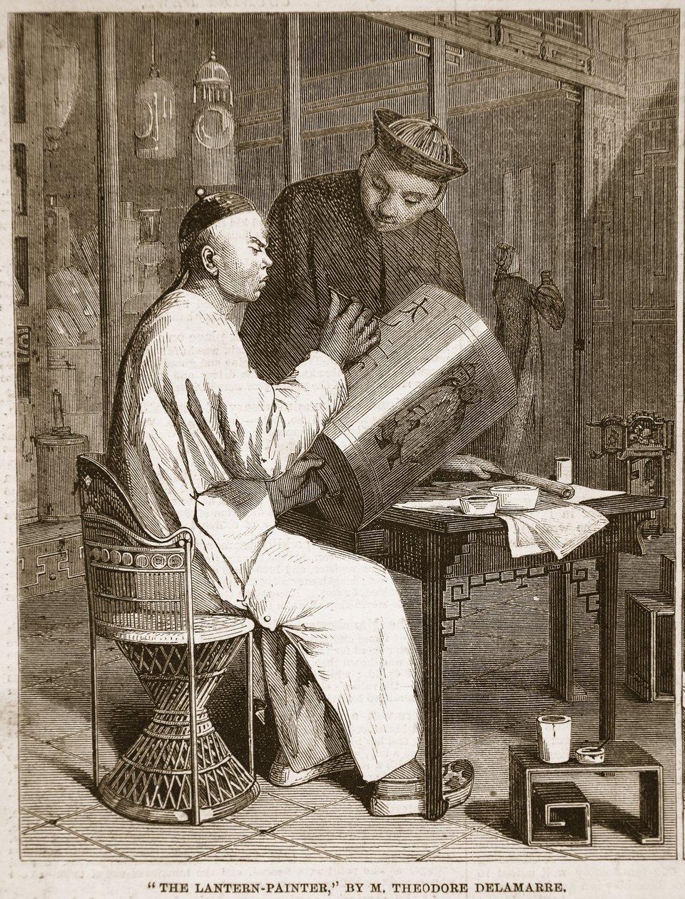 灯笼画家，插图来自&39;插图伦敦新闻&39;，1861年 作者 西奥多·德拉玛尔