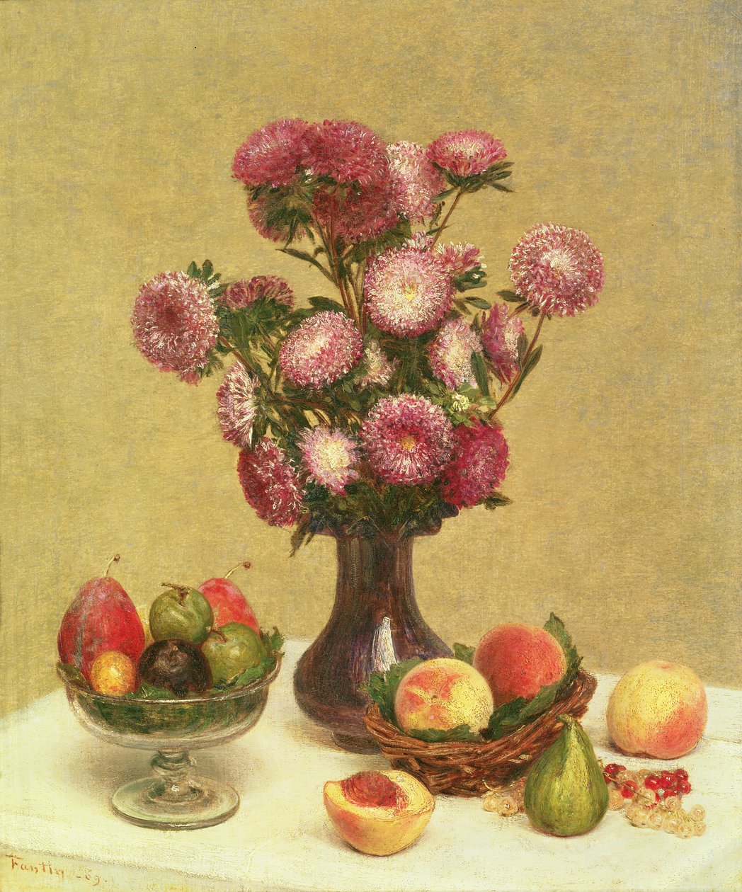 静物，1869年 作者 西奥多·范汀·拉图尔