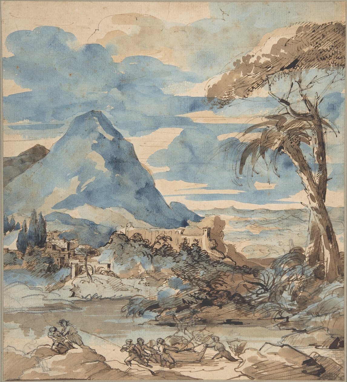 景观与渔民 作者 西奥多·杰里科（Theodore Gericault）