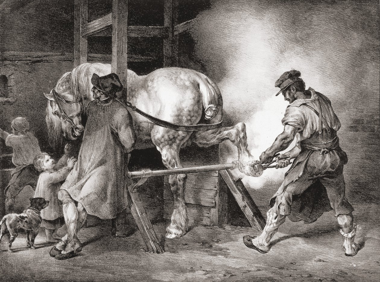 The Farrier，来自Etudes de Cheveaux，1822年 作者 西奥多·杰里科（Theodore Gericault）