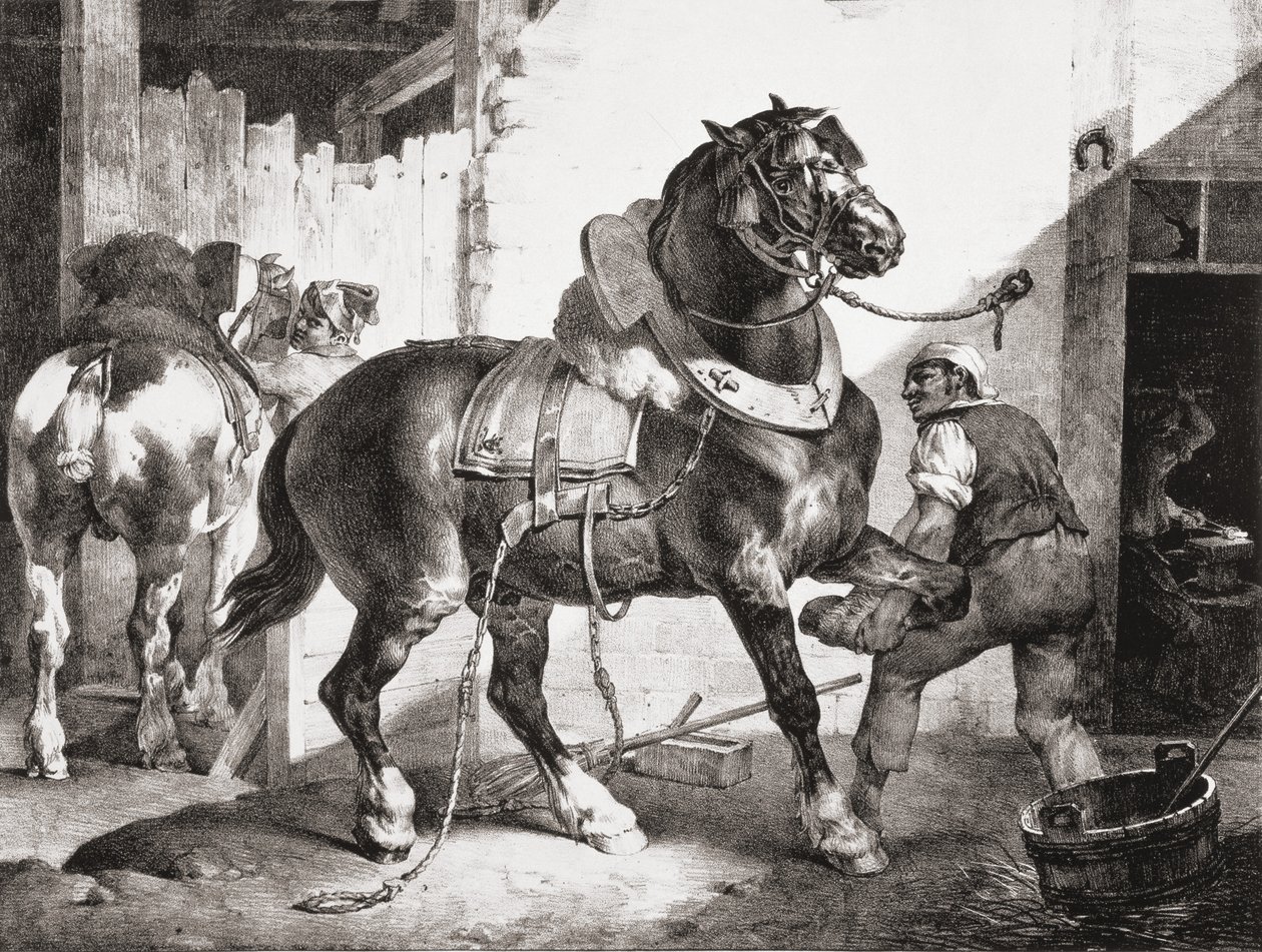 The Forge，来自Etudes de Cheveaux，1822年 作者 西奥多·杰里科（Theodore Gericault）