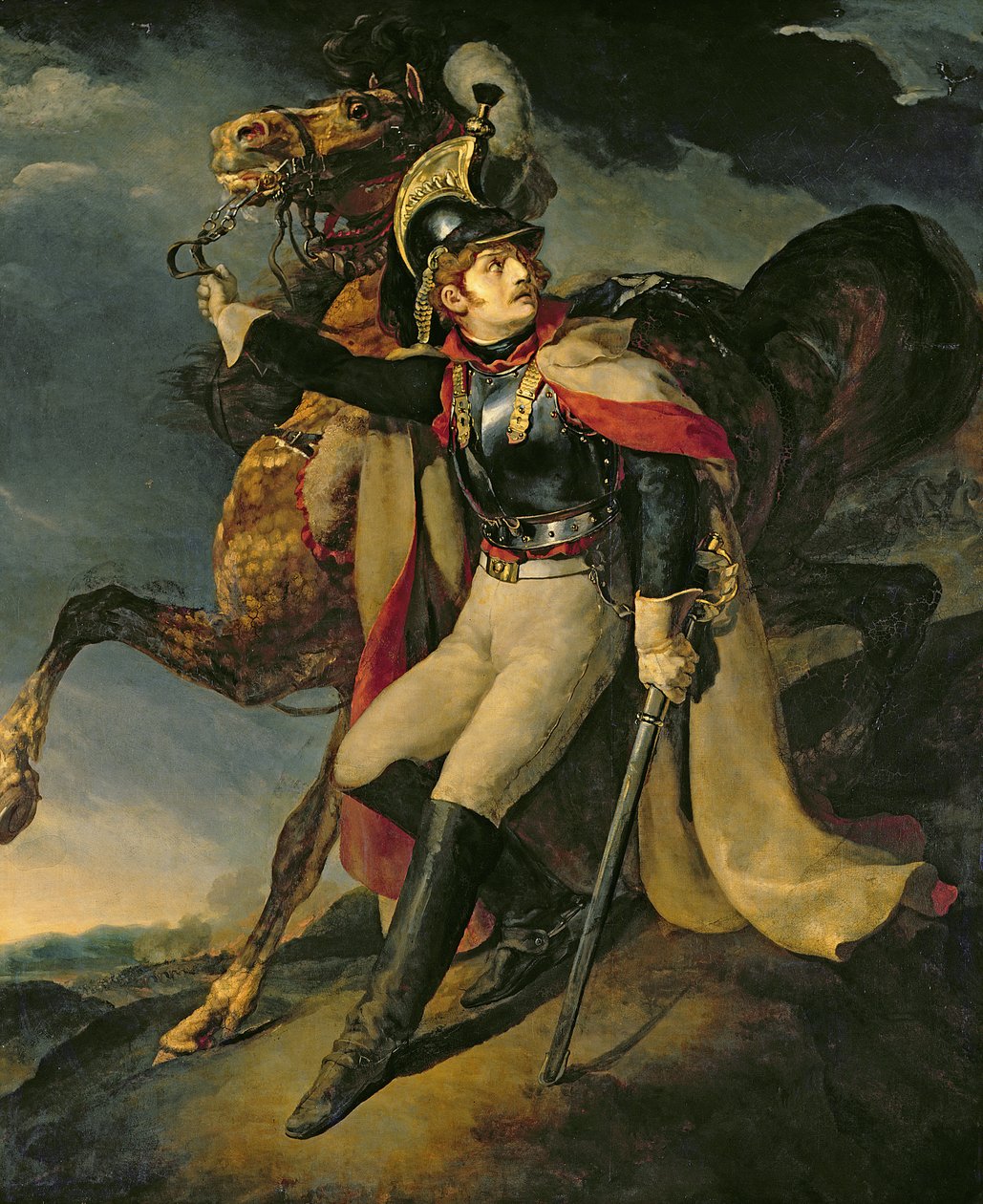 受伤的胸甲骑兵，1814年 作者 西奥多·杰里科（Theodore Gericault）