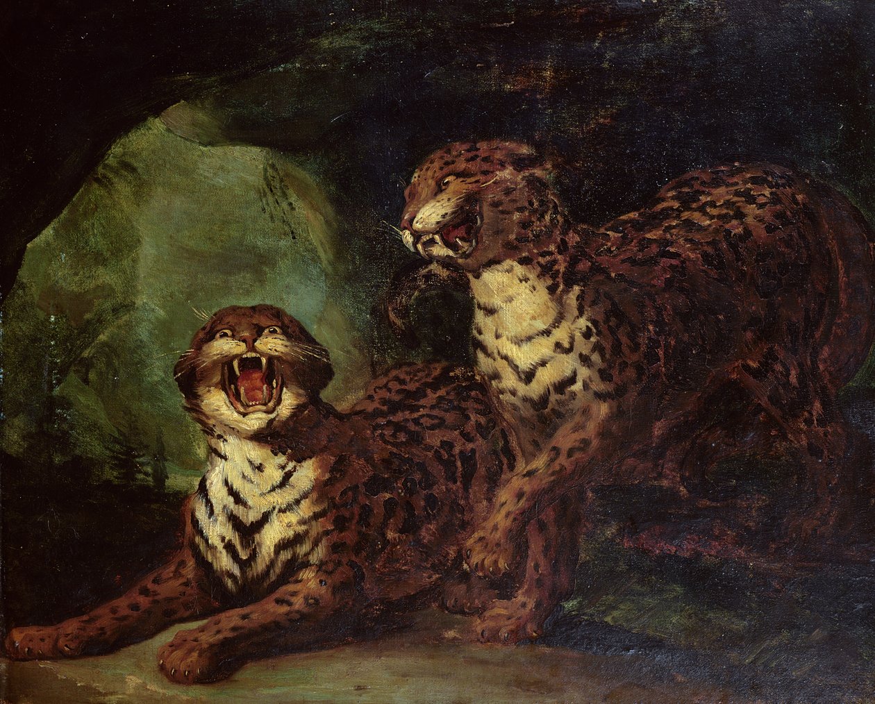 两只豹子，c。 1820 作者 西奥多·杰里科（Theodore Gericault）