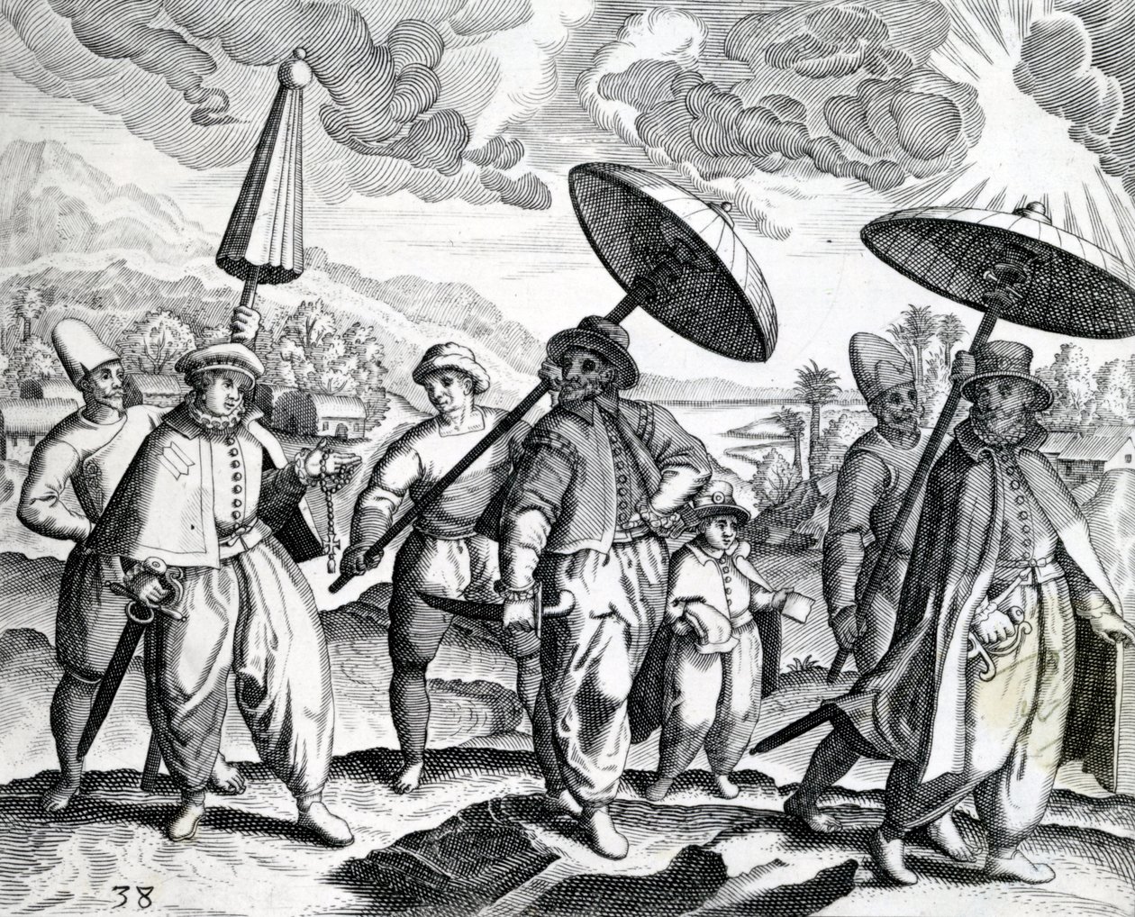 一群来自&39;India Orientalis&39;的人，1598年 作者 西奥多·德布瑞