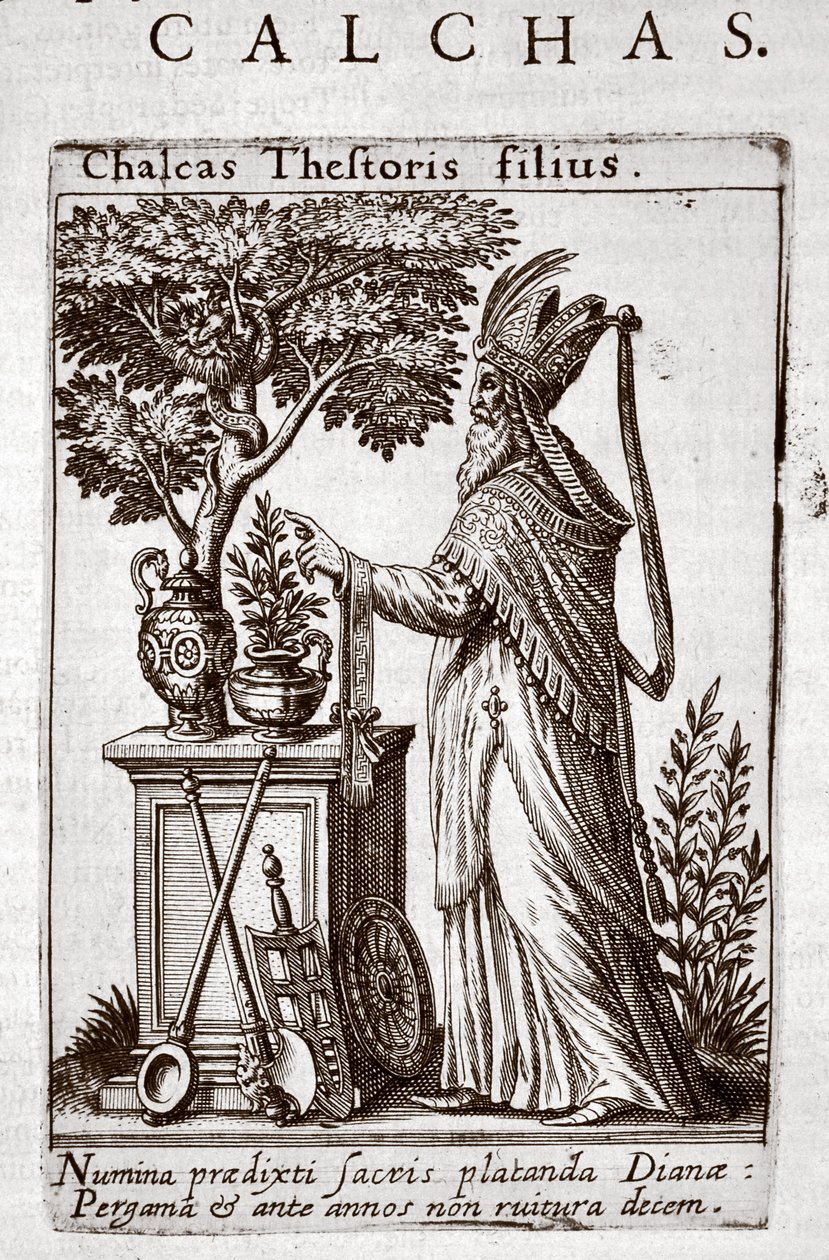 Chalcas，特洛伊围攻的希腊人的占卜者，来自Jean-Jacques Boissard的“Tractatus Posthumis”c.1605 作者 西奥多·德布瑞