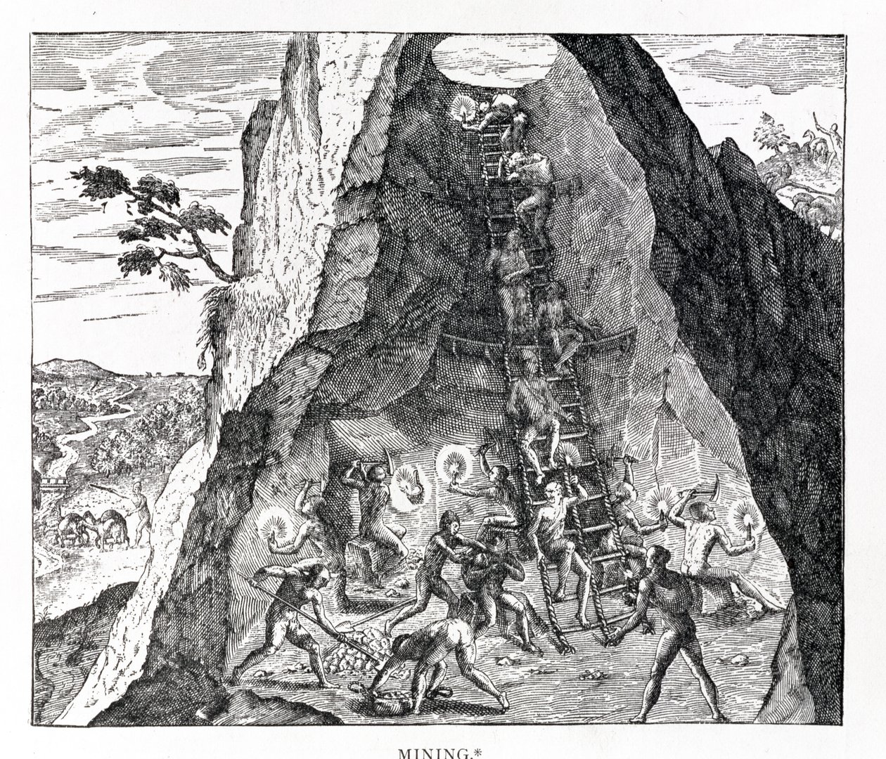 &39;采矿&39;，法兰克福，1602年（雕刻） 作者 西奥多·德布瑞