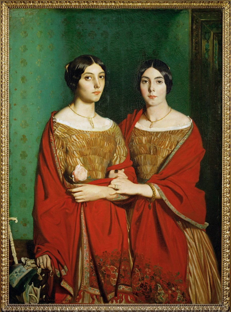 Mesdemoiselles C., dit aussi Les deux soeurs - 两姐妹。画家姐妹阿黛尔和热纳维耶芙... 作者 蒂奥多·切塞留