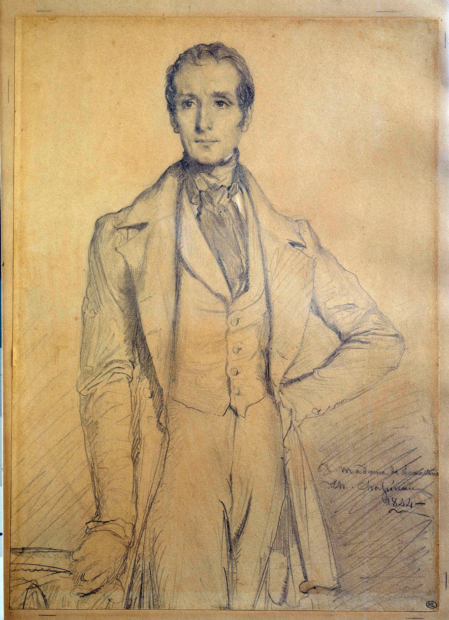 Portrait of the poet Alphonse de Lamartine (1790-1869) Drawing by Theodore Chasseriau (1819-1856) 1834 Sun. 0,31x0,22 m 作者 蒂奥多·切塞留
