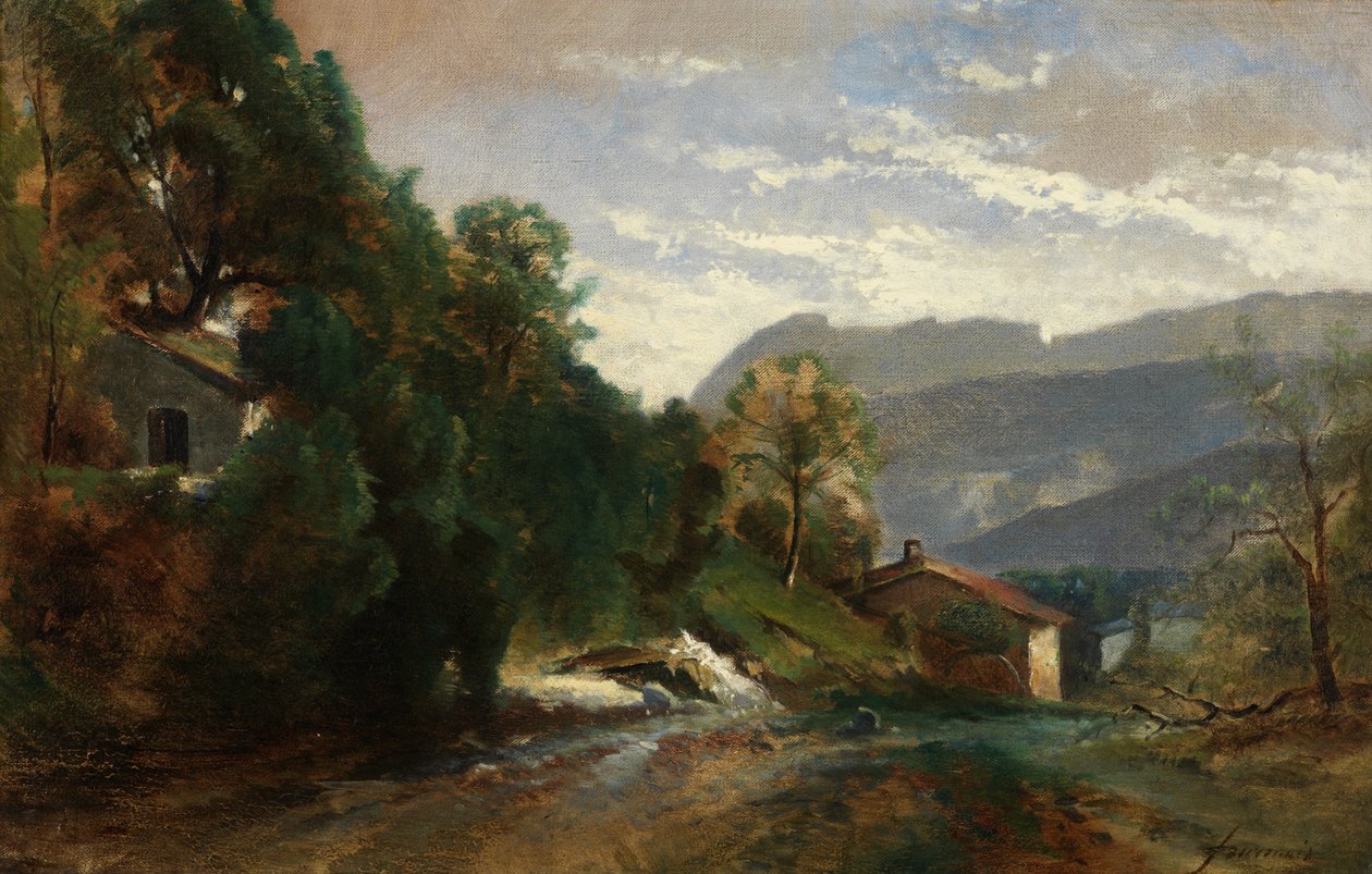 沃雷普的山景，多菲内（布面油画） 作者 泰奥多·富尔莫瓦（ThéodoreFourmois）
