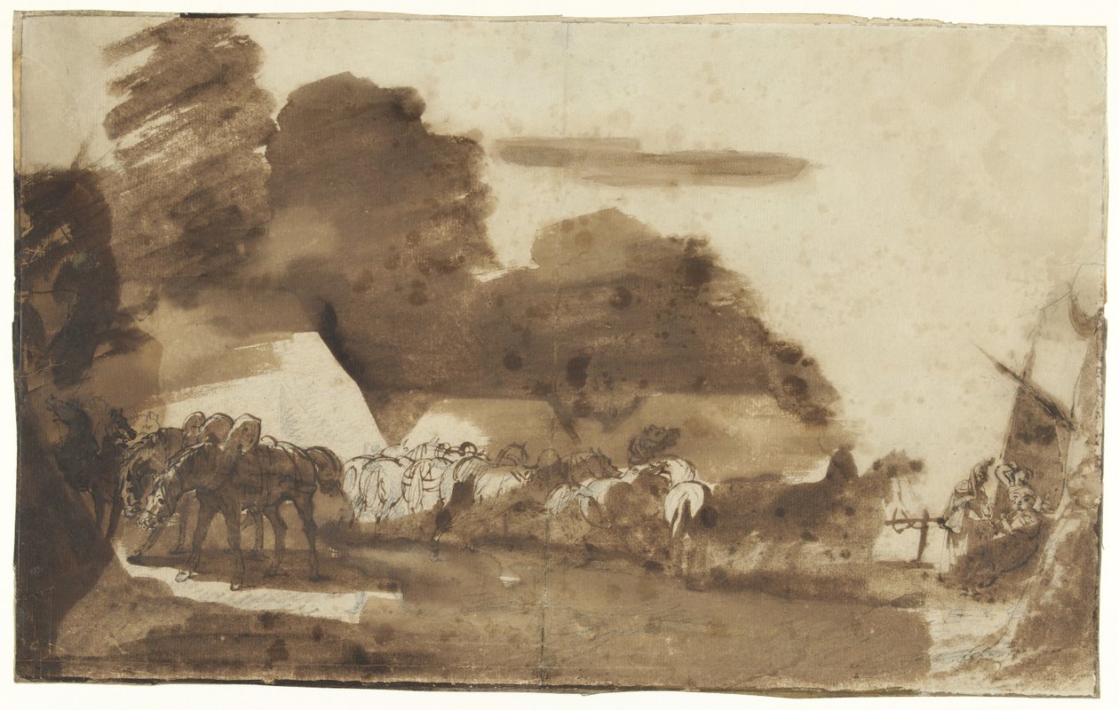 军马宿营地 作者 西奥多·杰里科（Theodore Gericault）