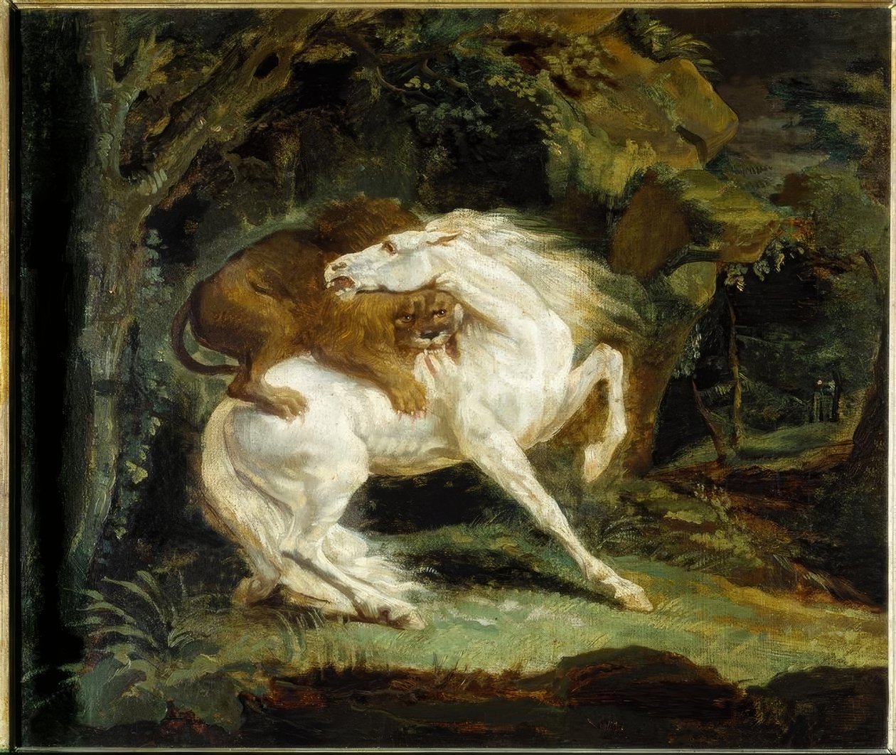 马被狮子袭击 作者 西奥多·杰里科（Theodore Gericault）