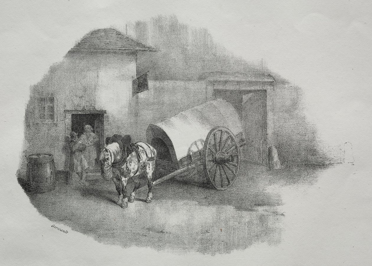 马车从淤泥里出来。 作者 西奥多·杰里科（Theodore Gericault）