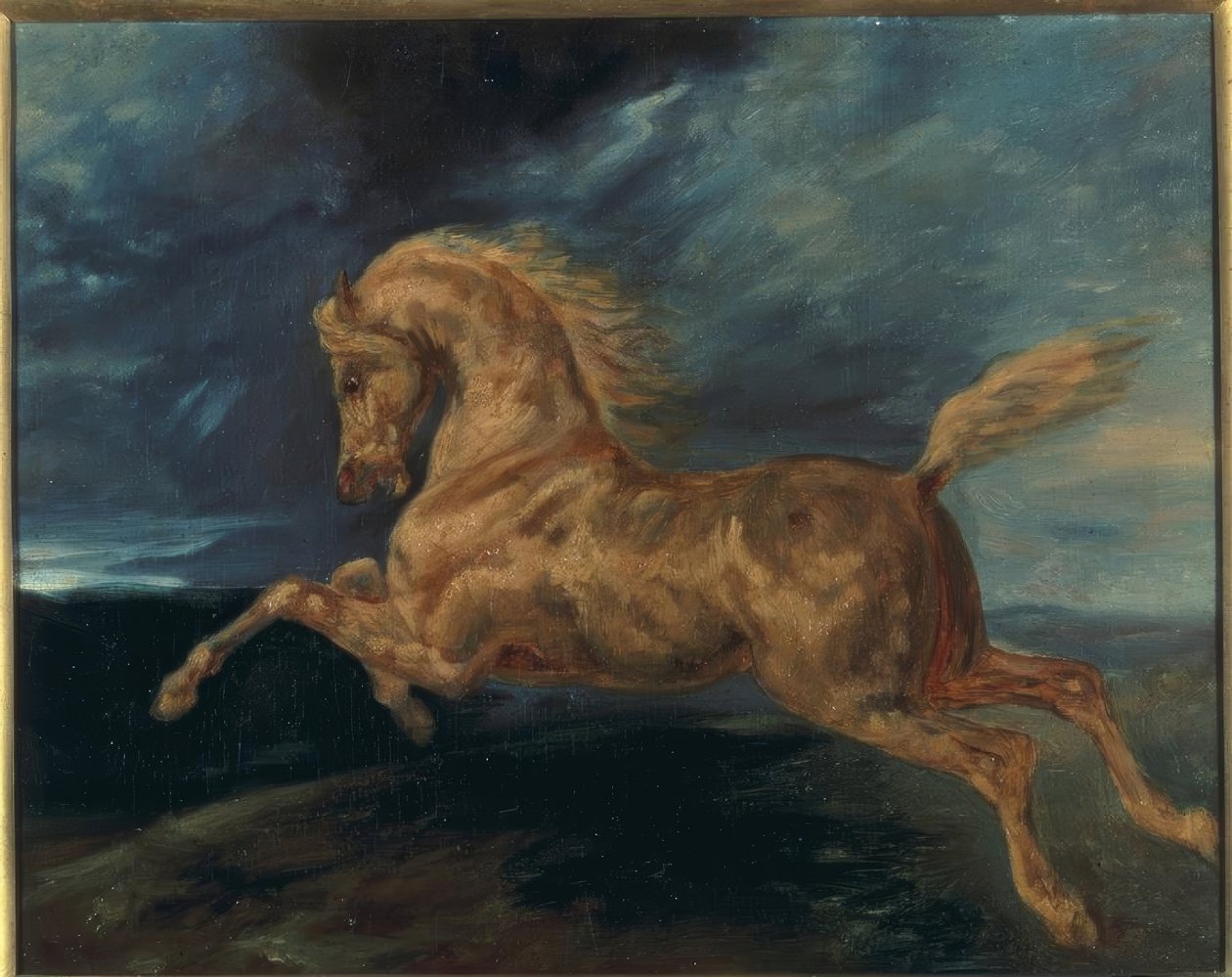 马被闪电吓坏了 作者 西奥多·杰里科（Theodore Gericault）