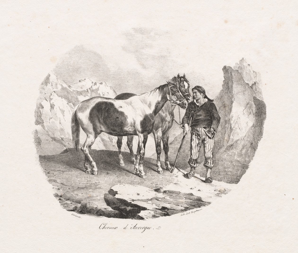 奥弗涅的马匹，1822年。 作者 西奥多·杰里科（Theodore Gericault）