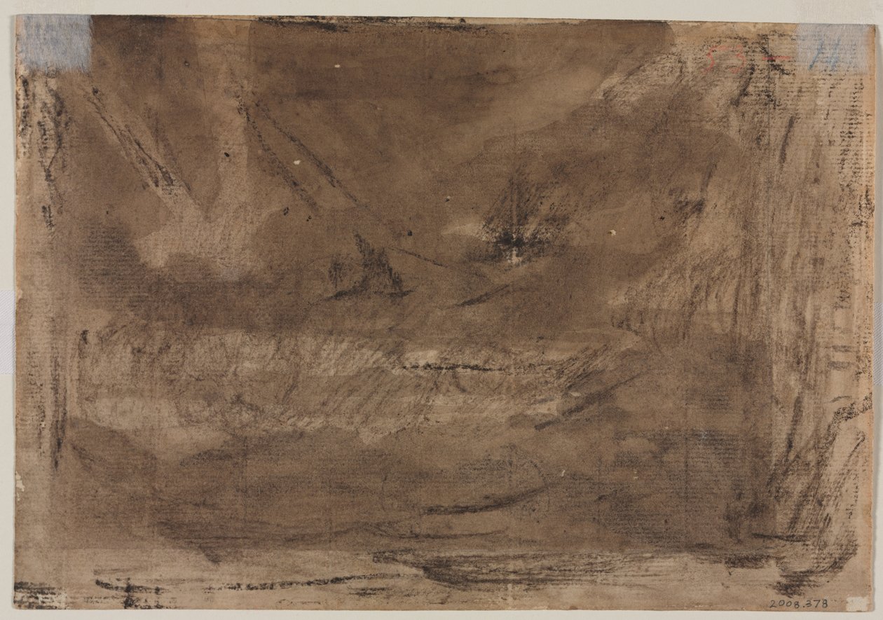 作曲研究？(可能为 "普桑的大洪水"）（背面） 作者 西奥多·杰里科（Theodore Gericault）