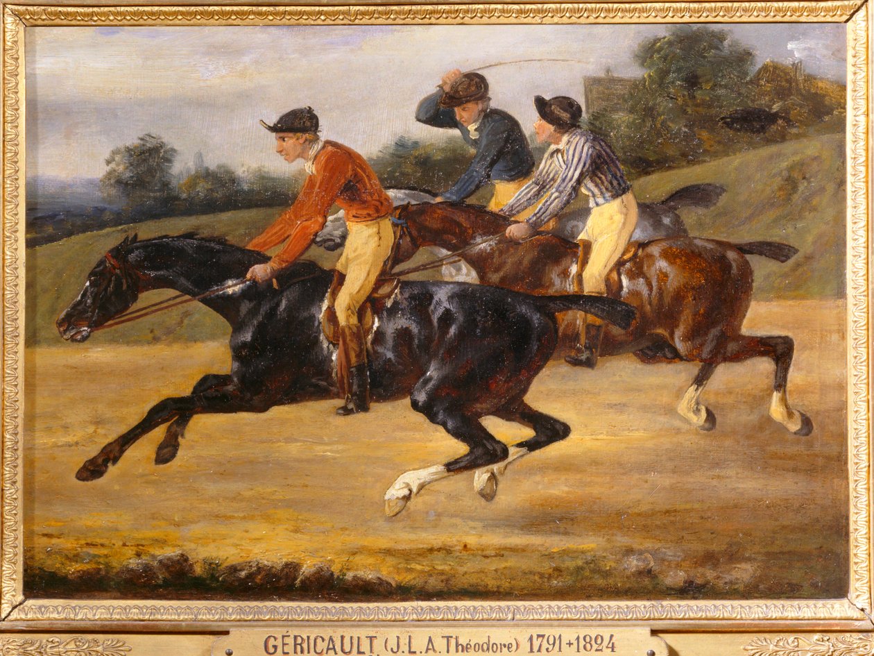骑马比赛，起点向左 - 赛马... 作者 西奥多·杰里科（Theodore Gericault）