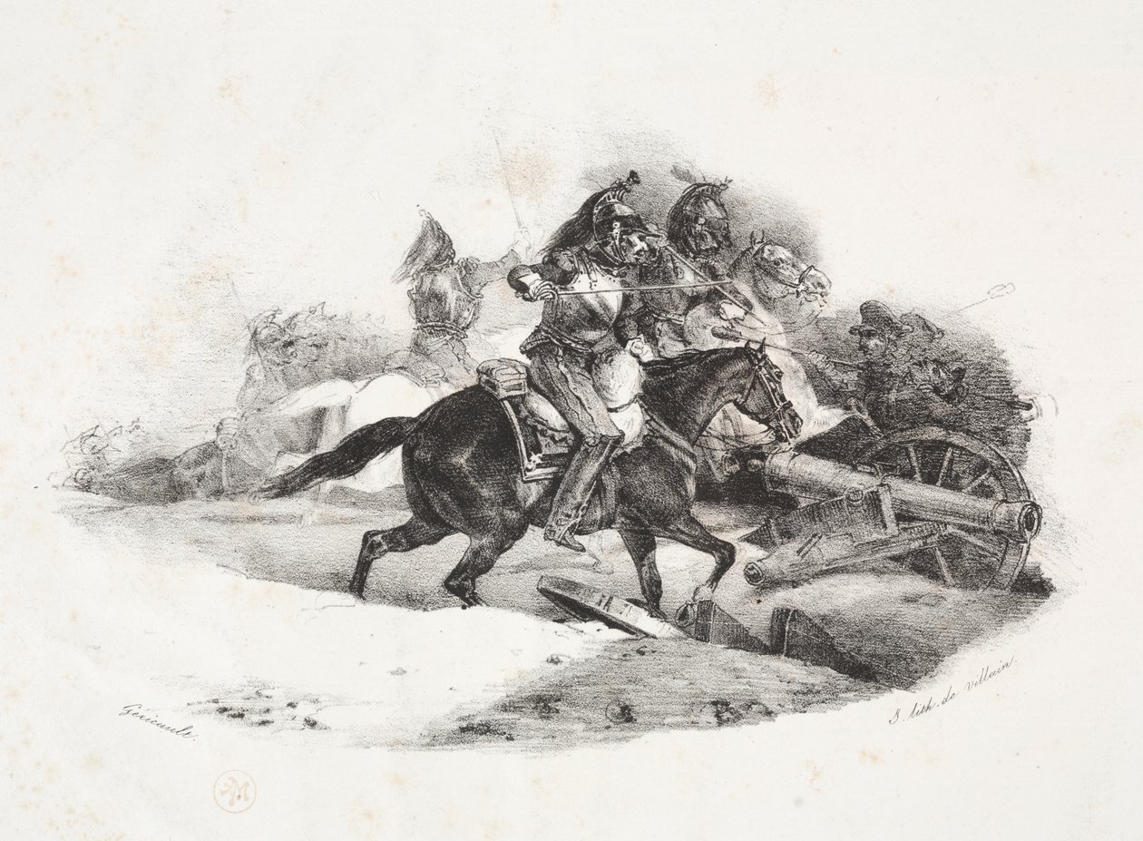 掷弹兵向炮兵连冲锋 作者 西奥多·杰里科（Theodore Gericault）